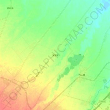 Mapa topográfico Bingchao, altitud, relieve