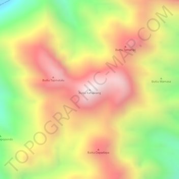 Mapa topográfico Buttu Kahaleang, altitud, relieve