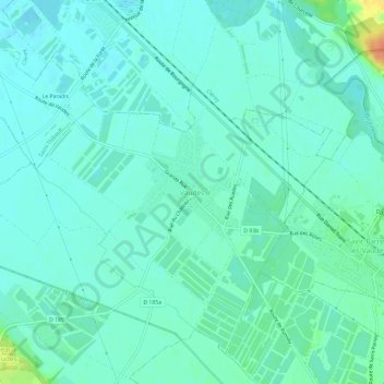 Mapa topográfico Vaudes, altitud, relieve