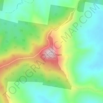 Mapa topográfico Whip Mountain, altitud, relieve