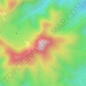 Mapa topográfico Mount Cagua, altitud, relieve