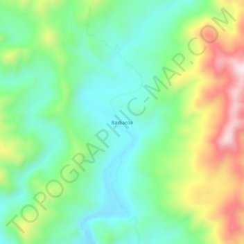 Mapa topográfico Barbacoa, altitud, relieve