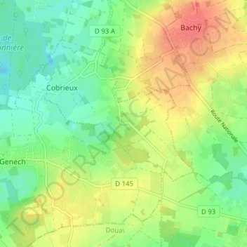 Mapa topográfico Le Fay, altitud, relieve