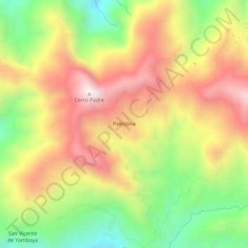 Mapa topográfico Palestina, altitud, relieve