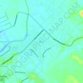 Mapa topográfico Baru, altitud, relieve