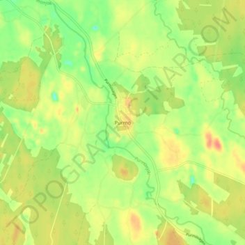 Mapa topográfico Purmo, altitud, relieve