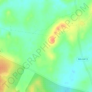 Mapa topográfico La Vega Alta, altitud, relieve