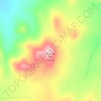 Mapa topográfico Figtree Hill, altitud, relieve
