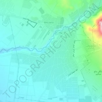 Mapa topográfico Kordan, altitud, relieve