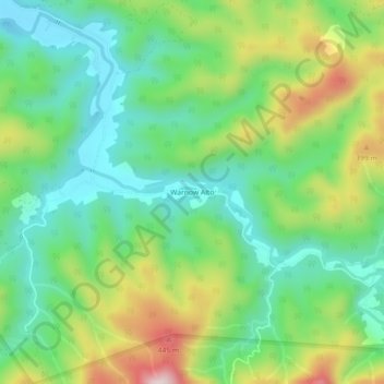 Mapa topográfico Warnow Alto, altitud, relieve