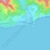 Mapa topográfico Malibu Beach, altitud, relieve
