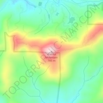 Mapa topográfico Walnut Mountain, altitud, relieve