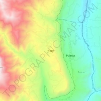 Mapa topográfico Hato, altitud, relieve