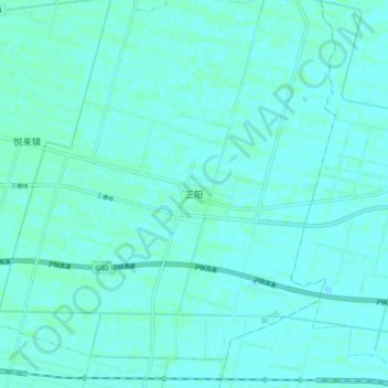 Mapa topográfico Sanyang, altitud, relieve