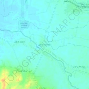 Mapa topográfico Labit Proper, altitud, relieve