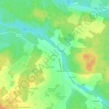 Mapa topográfico Le Bourg, altitud, relieve