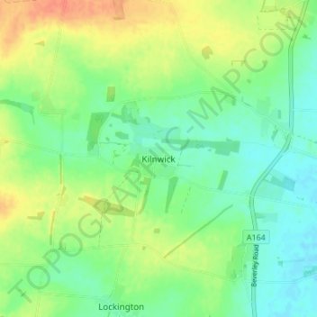 Mapa topográfico Kilnwick, altitud, relieve