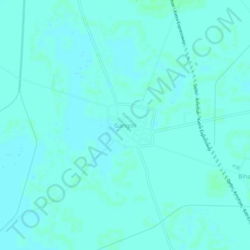 Mapa topográfico Gangoli, altitud, relieve