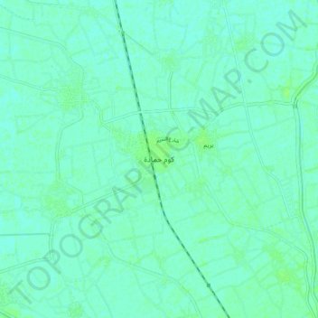 Mapa topográfico Kom Hamada, altitud, relieve