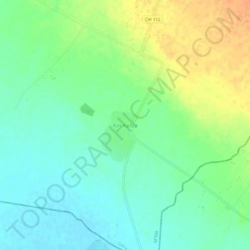 Mapa topográfico Aïn Kelba, altitud, relieve
