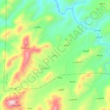 Mapa topográfico Regi, altitud, relieve