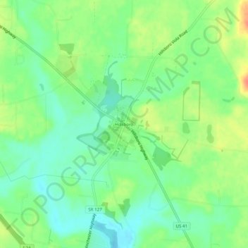 Mapa topográfico Hillsboro, altitud, relieve