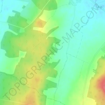Mapa topográfico Roche Fontaine, altitud, relieve