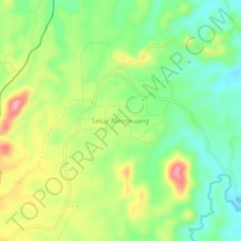 Mapa topográfico Sekar Mengkuang, altitud, relieve
