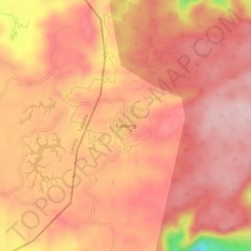 Mapa topográfico Caldong, altitud, relieve