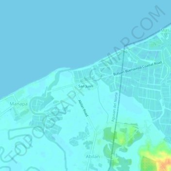 Mapa topográfico San Juan, altitud, relieve