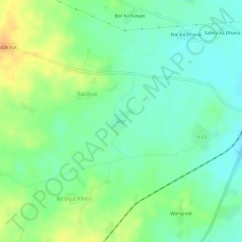 Mapa topográfico Rer, altitud, relieve
