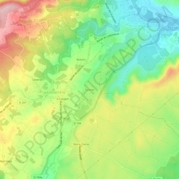 Mapa topográfico Drôme, altitud, relieve