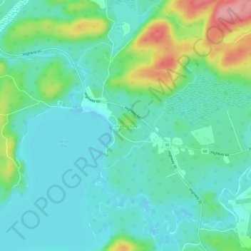 Mapa topográfico Lake of Bays, altitud, relieve