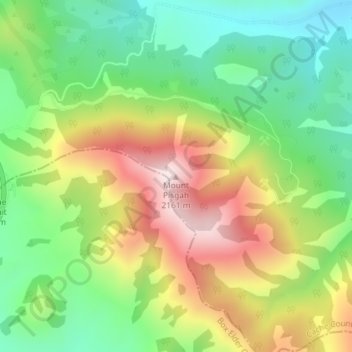 Mapa topográfico Mount Pisgah, altitud, relieve