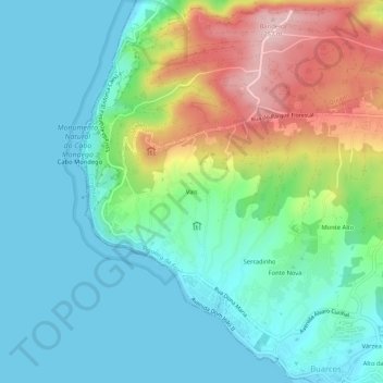 Mapa topográfico Vais, altitud, relieve