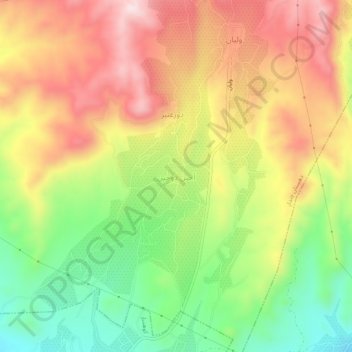Mapa topográfico Ajin Dojin, altitud, relieve