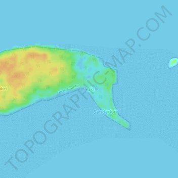 Mapa topográfico Auki, altitud, relieve