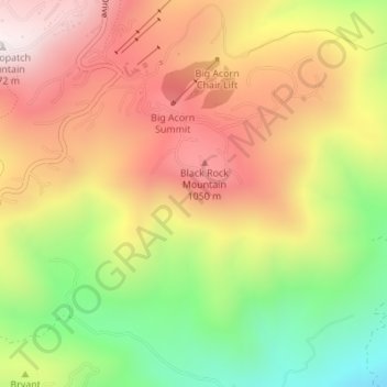 Mapa topográfico Wintergreen Resort, altitud, relieve