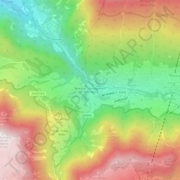 Mapa topográfico Runcadic - Runggaditsch - Roncadizza, altitud, relieve