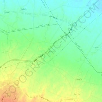 Mapa topográfico سپردان, altitud, relieve
