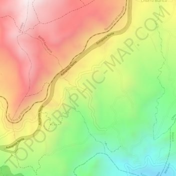 Mapa topográfico Baron Gallegas, altitud, relieve