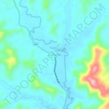Mapa topográfico Dumarao, altitud, relieve