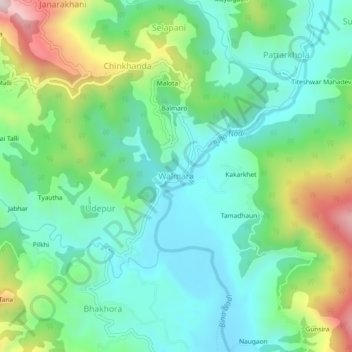 Mapa topográfico Walmara, altitud, relieve