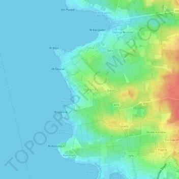 Mapa topográfico Mareda, altitud, relieve