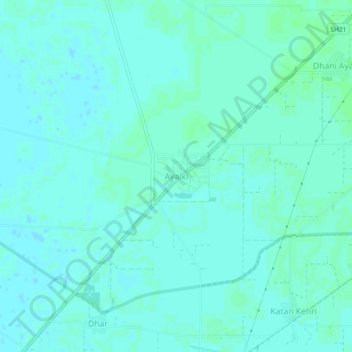Mapa topográfico Ayalki, altitud, relieve