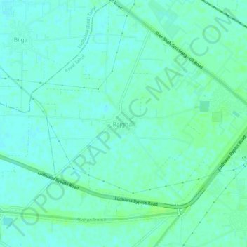 Mapa topográfico Rajghar, altitud, relieve