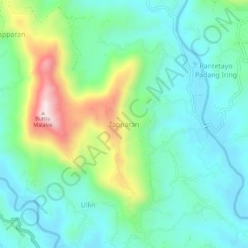 Mapa topográfico Tapparan, altitud, relieve