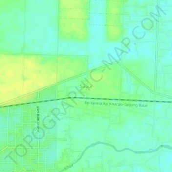 Mapa topográfico Subur, altitud, relieve