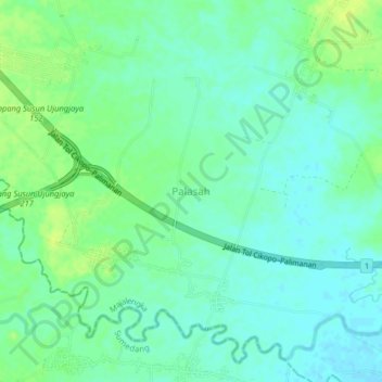 Mapa topográfico Palasah, altitud, relieve