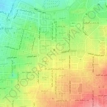 Mapa topográfico Banafseg Districts, altitud, relieve